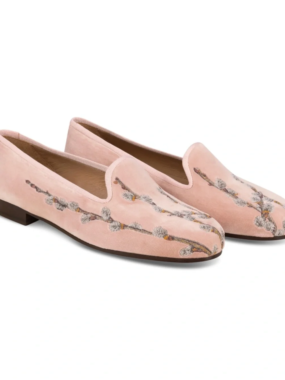 $625 NIB Stubbs & Wootton Women's Catkins Velvet Slippers Loafers Flats US 9 - Picture 3 of 4